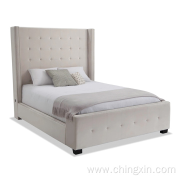 Button Tufting Upholstered Fabric Bed Wholesale Bedroom Sets